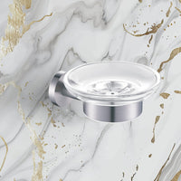 Wall Mounted Glass And Stainless Steel Soap Dish