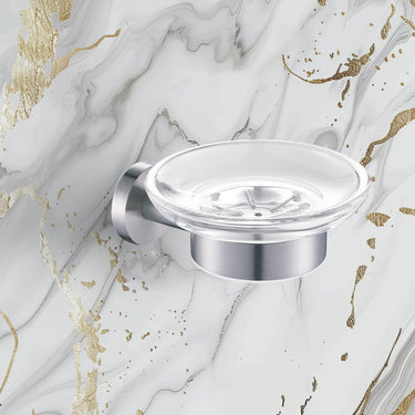 Wall Mounted Glass And Stainless Steel Soap Dish