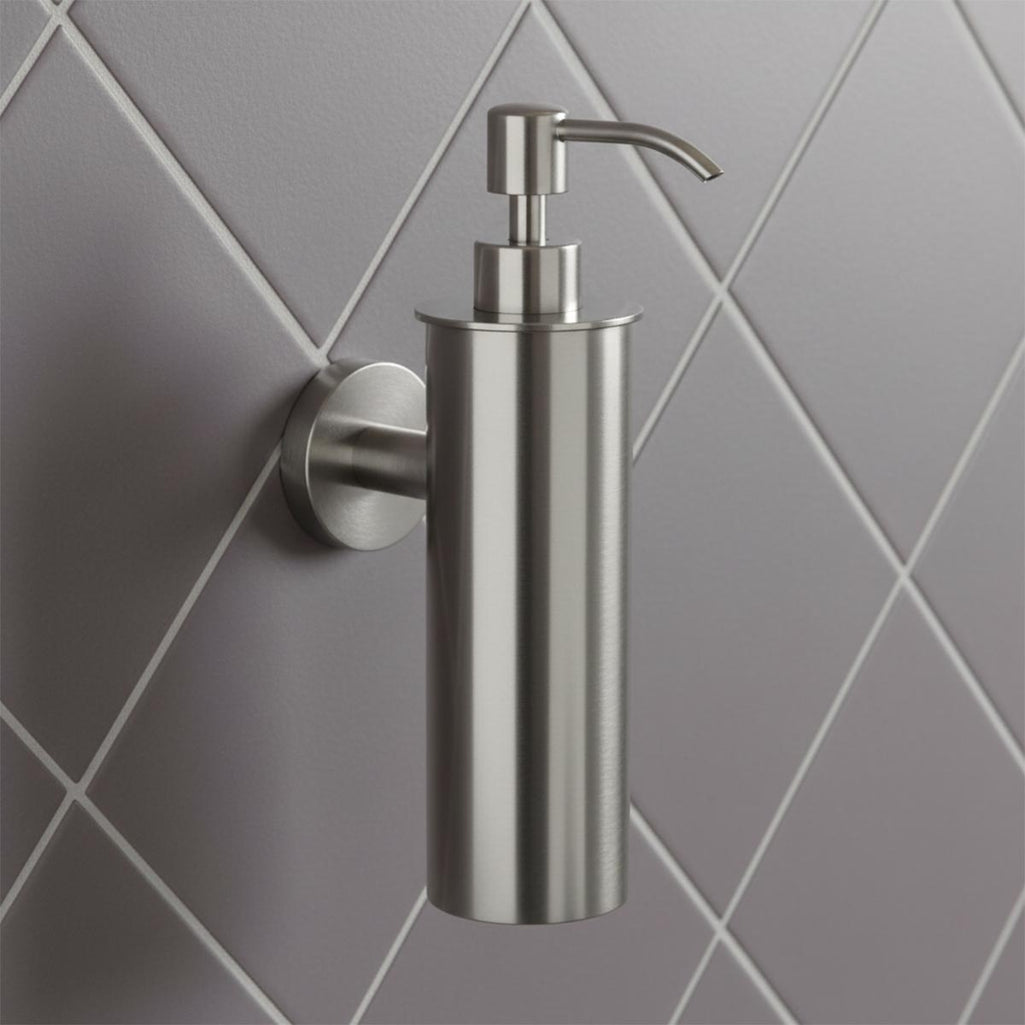 Brushed Stainless Steel Wall-Mounted Hand Soap Dispenser