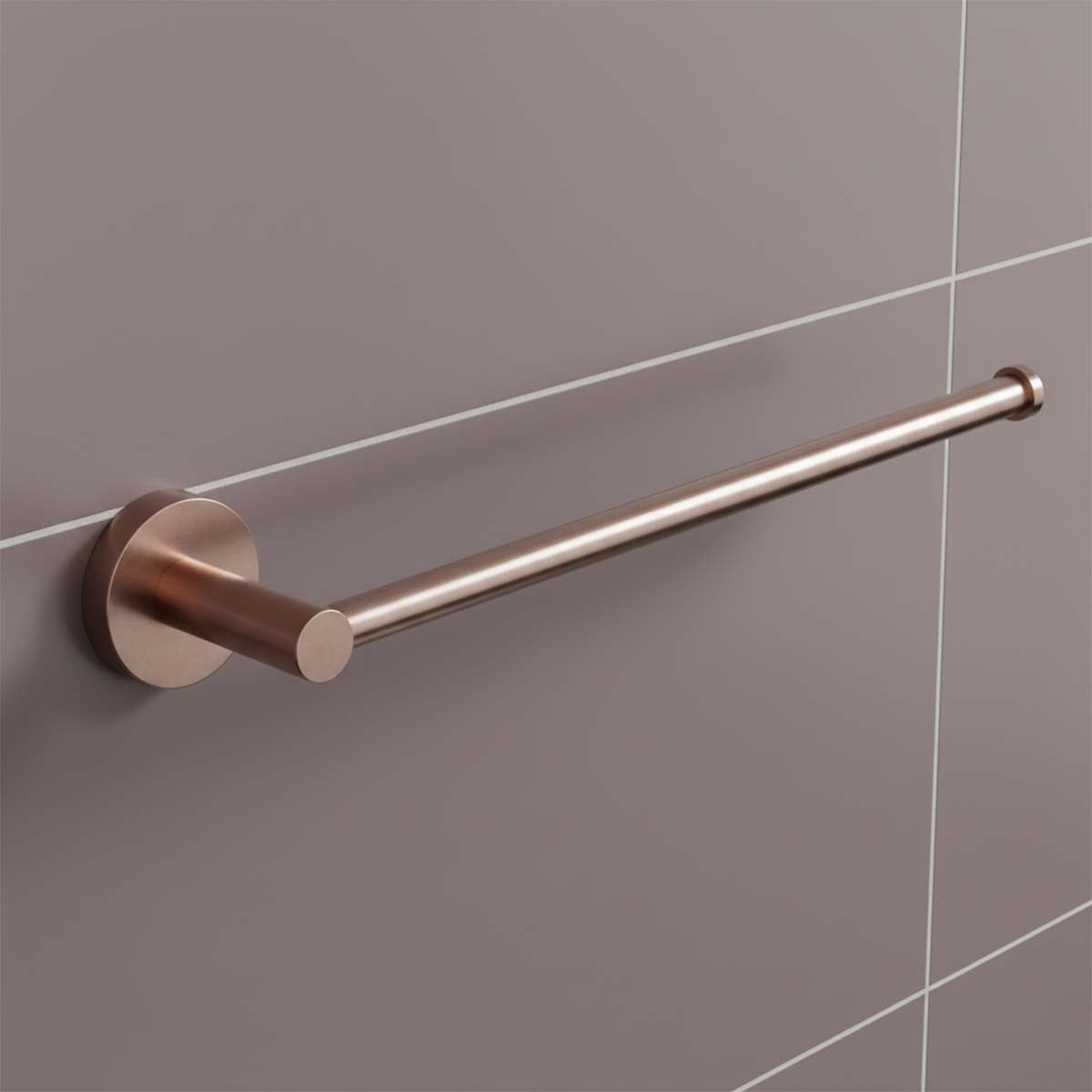 Wall-Mounted Single Bar Towel Rail - Brushed Bronze

