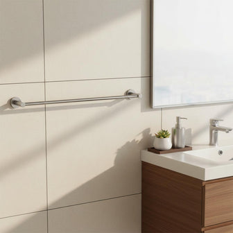 Wall-Mounted Single Towel Holder Rail (643mm) - Stainless Steel Main image