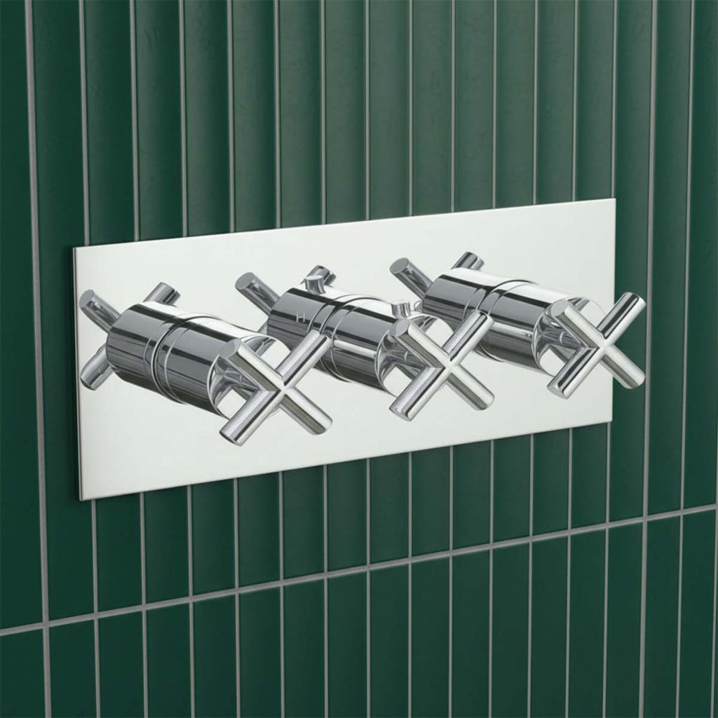 2 Outlets Modern Concealed Shower Valve – Chrome