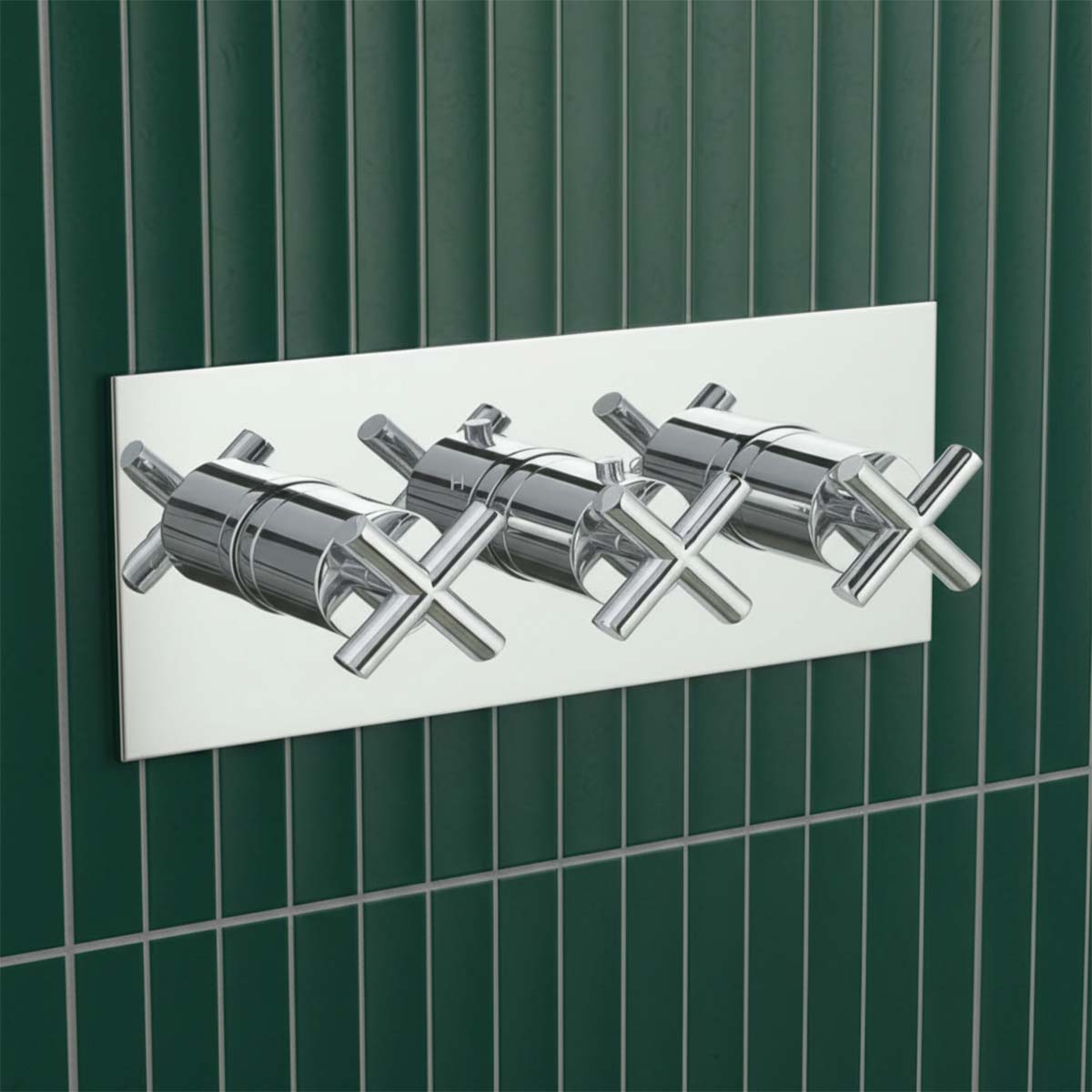 2 Outlets Modern Concealed Shower Valve – Chrome