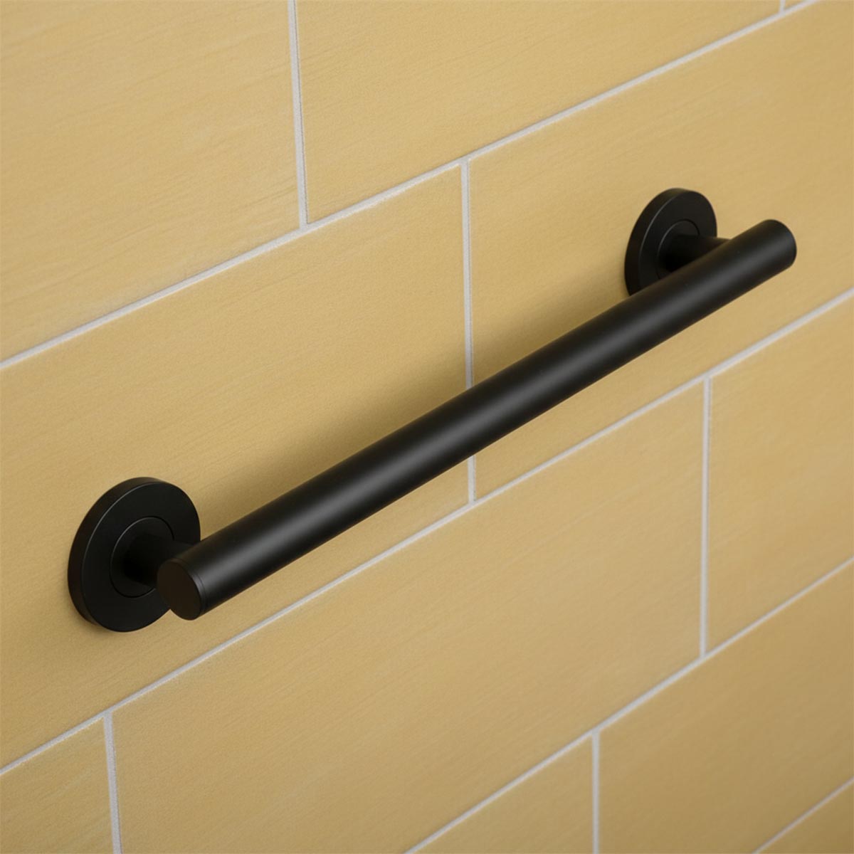 Wall Mounted 300mm Single Grab Bar - Matt Black