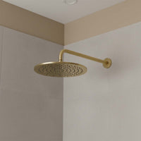 Wall Mounted Shower Arm, 400mm - Brushed Brass