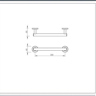 Wall Mounted 300mm Single Grab Bar - Brushed Bronze Secondary image
