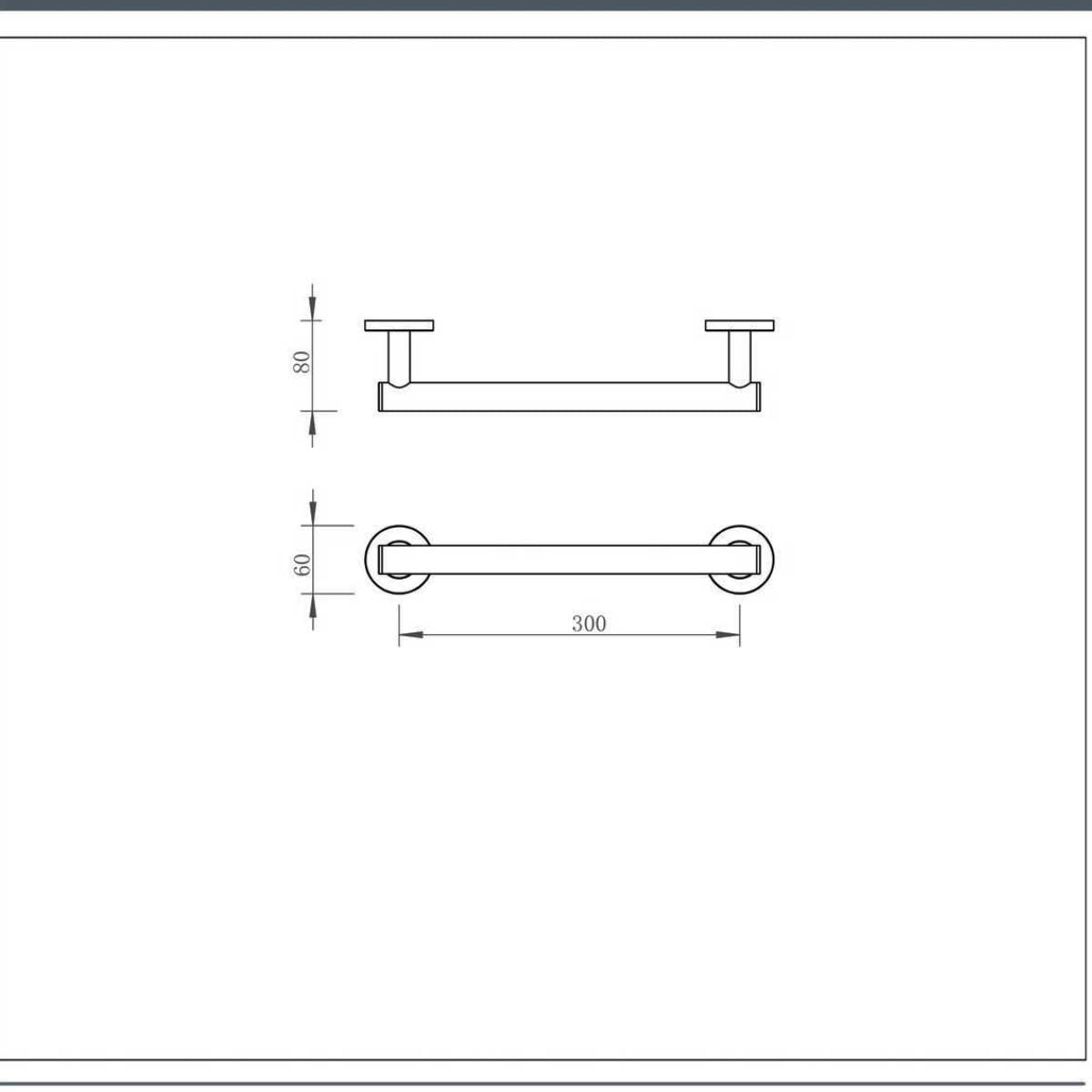 Wall Mounted Single Grab Bar - technical details