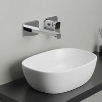 Wall Mounted Single Lever Basin Mixer - Chrome