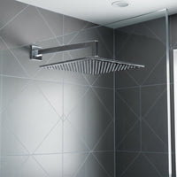Wall Mounted Square Shower Arm, 400mm - Stainless Steel