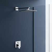 Wall Mounted Square Shower Head and Arm Chrome 
