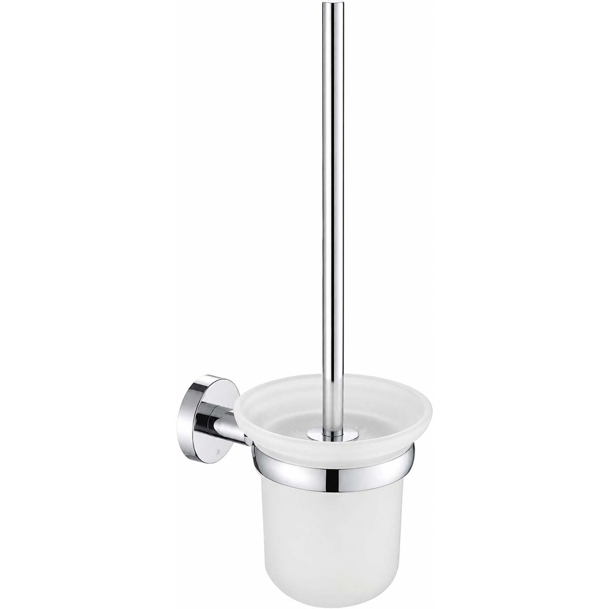 Wall Mounted Toilet Brush Holder with Brush - Chrome and Glass