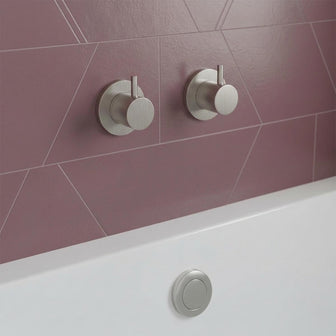 Wall On/Off Bath Valves - Brushed Stainless Steel Main image