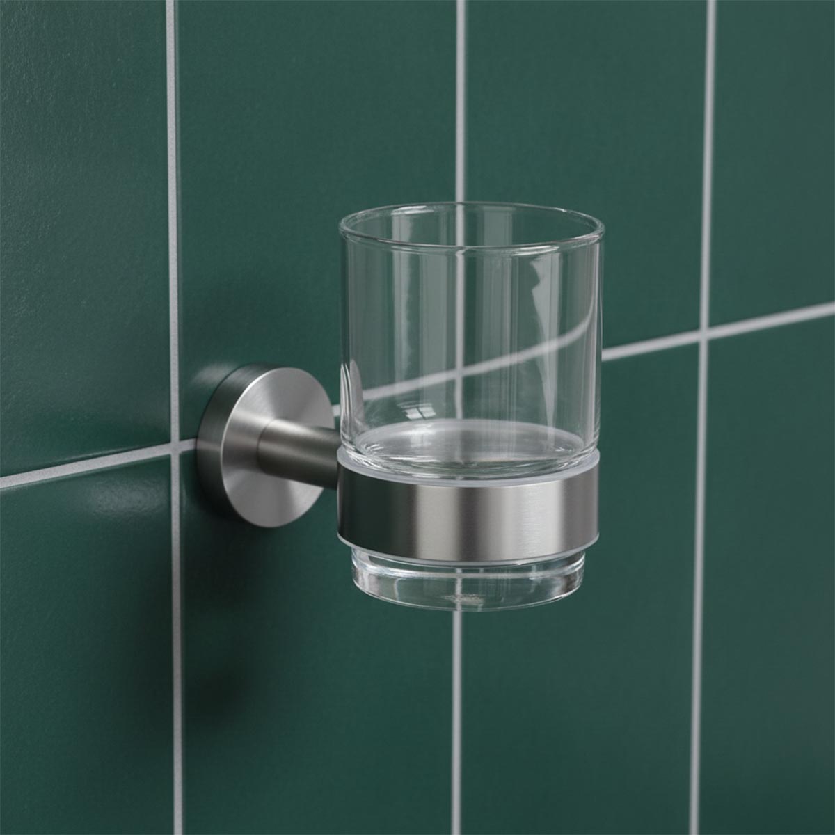 Wall mounted stainless steel tumbler holder