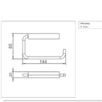 Wall mounted toilet roll holder technical drawing