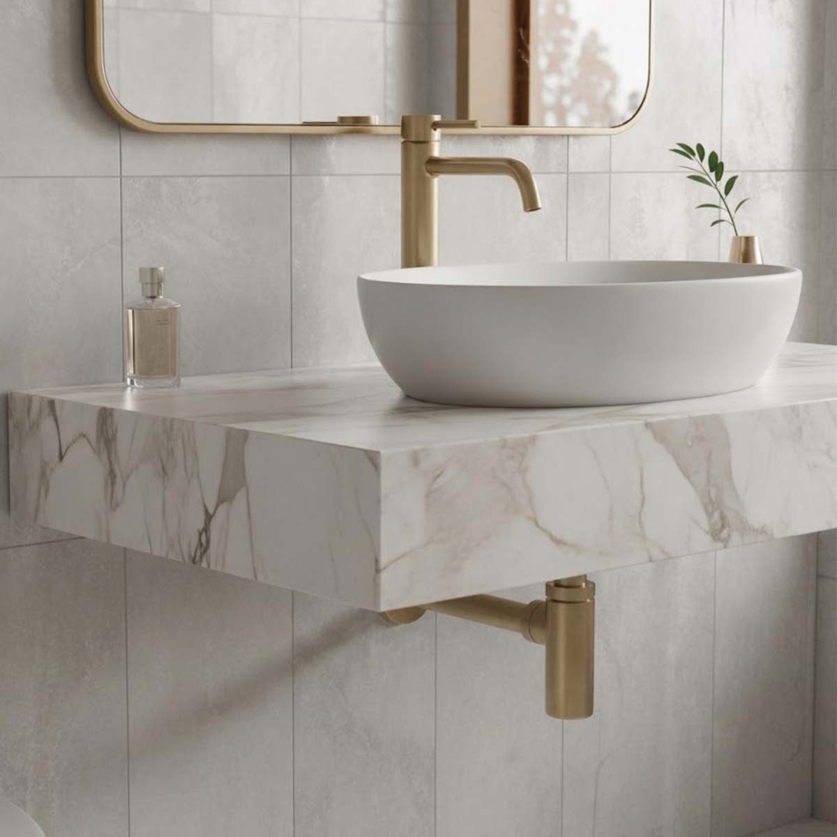 Wash Basin Bottle Trap - Brushed Brass