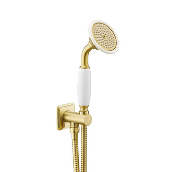 Traditional Water Outlet and Holder with Handheld Shower - Brushed Brass Secondary image