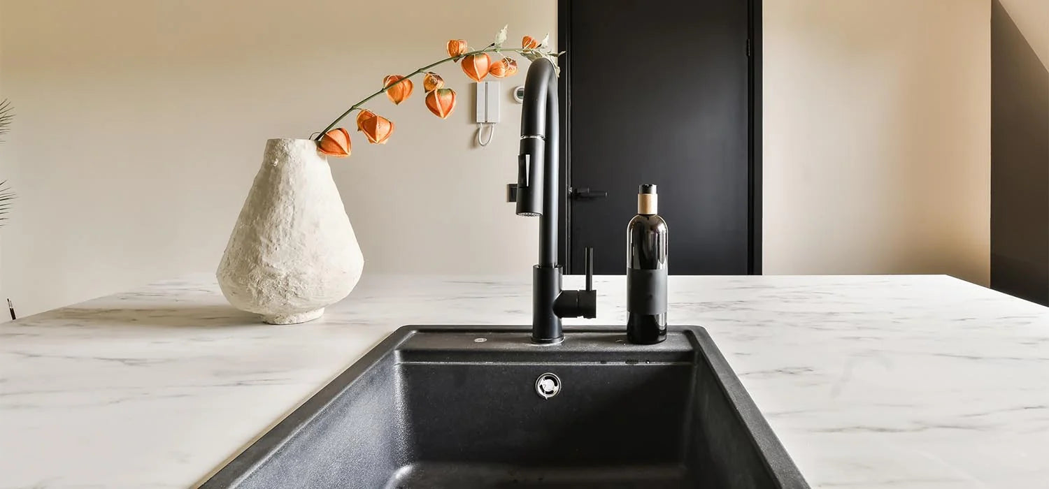 black kitchen taps
