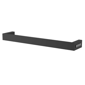 matt black electric heated towel rail Main image