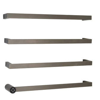 PrimeZion Brushed Black Electric Towel Rail Bars - 486mm x 600mm Secondary image