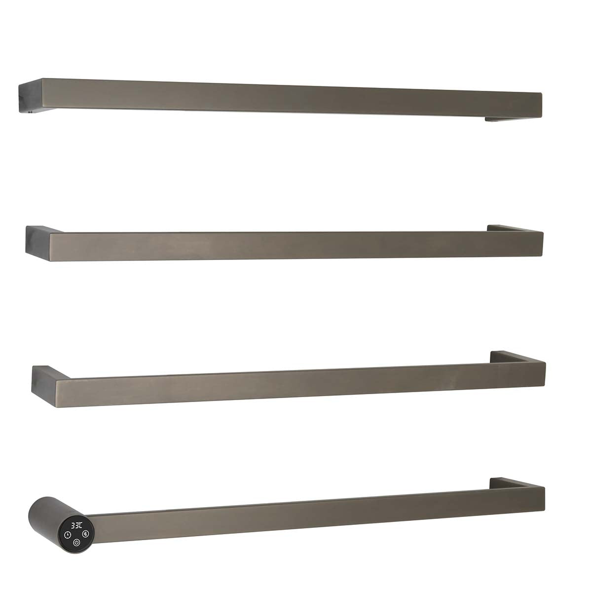 brushed black electric towel bars with thermostat