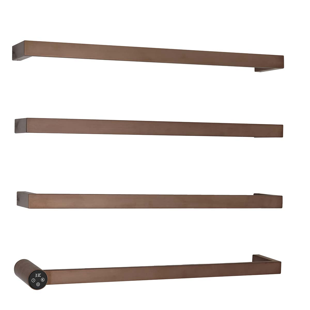 brushed bronze electric towel bars with thermostat