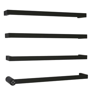 PrimeZion Matt Black Electric Towel Rail 486mm x 600mm Secondary image
