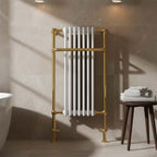antique brass towel radiator dual fuel