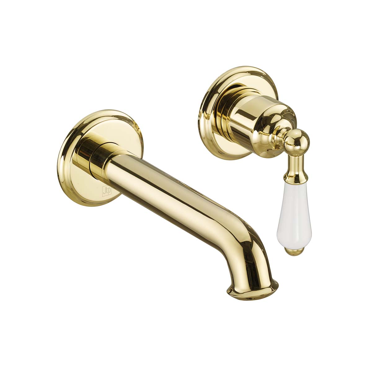 antique brass wall mounted basin tap with single lever