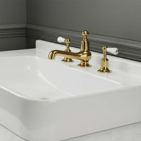 antique gold traditional basin mixer tap 3 hole