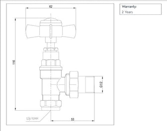 Traditional Towel Radiator Angle Valves - Brushed Nickel (Pair) Secondary image