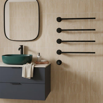 matt black towel radiator open ended bars Main image