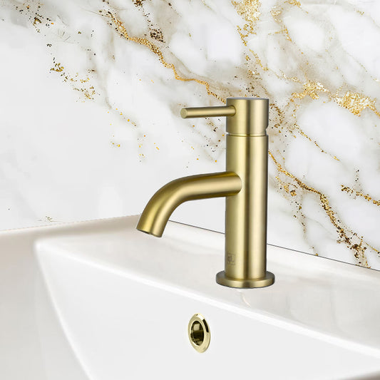 Gold single lever basin mixer tap 736