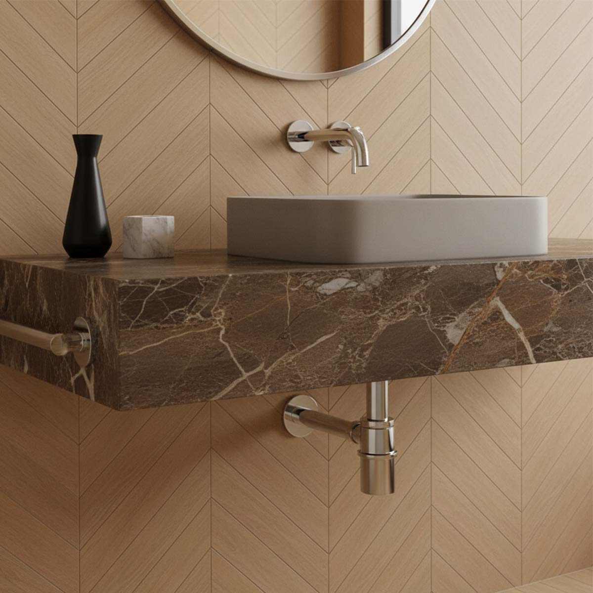 basin bottle trap chrome