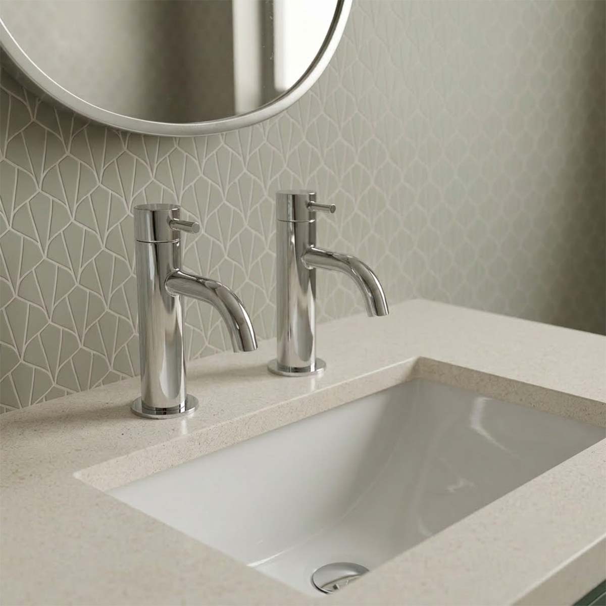 basin pillar taps with lever handles 