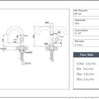 bronze modern basin tap technical sheet