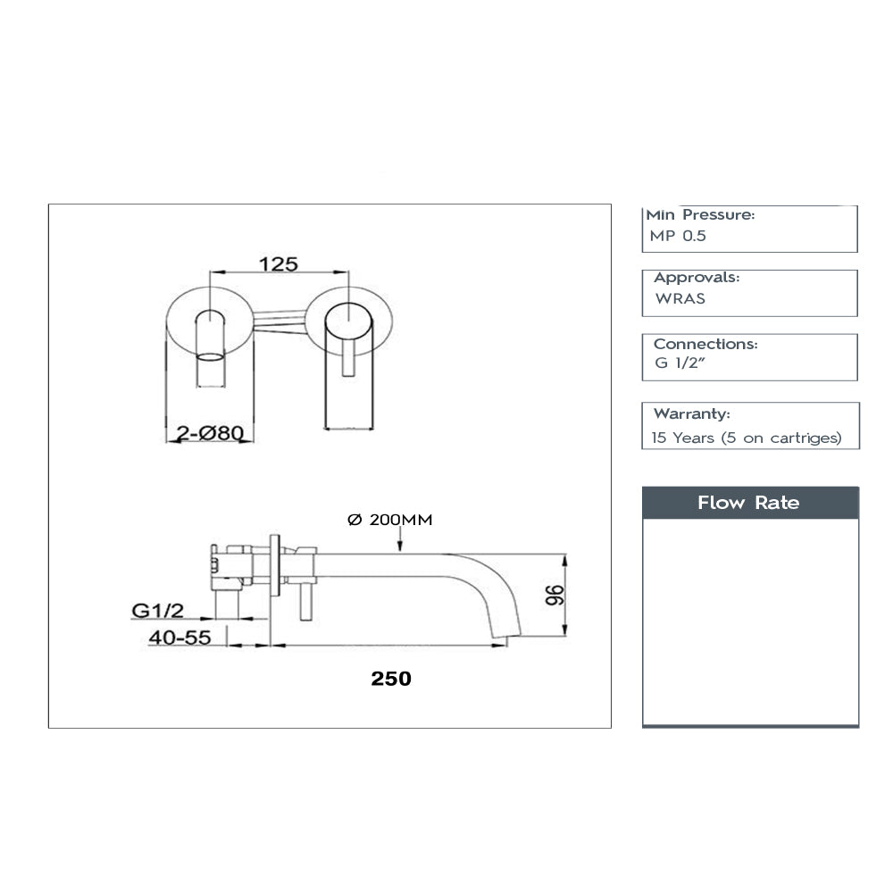 single lever wall mounted basin mixe