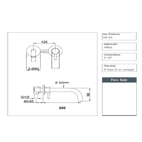 single lever wall mounted basin mixe