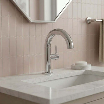 Chrome Side Lever Basin Mixer With Swivel Spout- Deck Mounted Secondary image