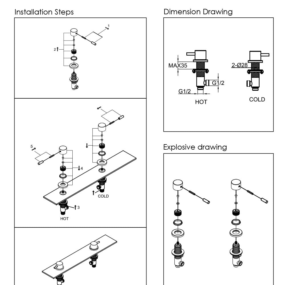 bath valves installation
