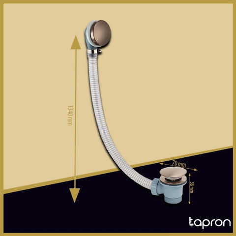 Brushed Bronze bath overflow waste-Tapron