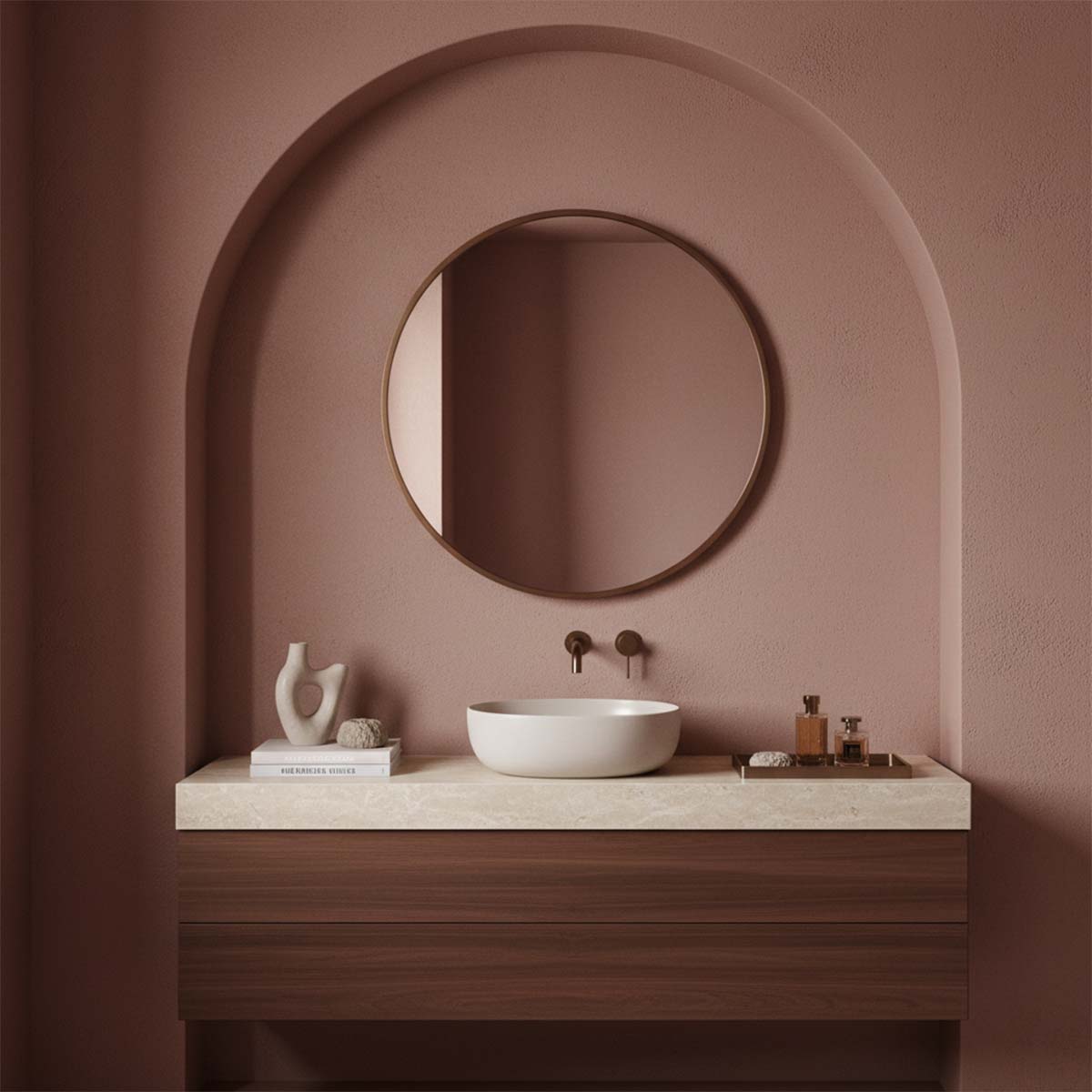 brushed bronze bathroom mirror