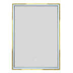 bathroom mirror with single door with LED brushed brass frame