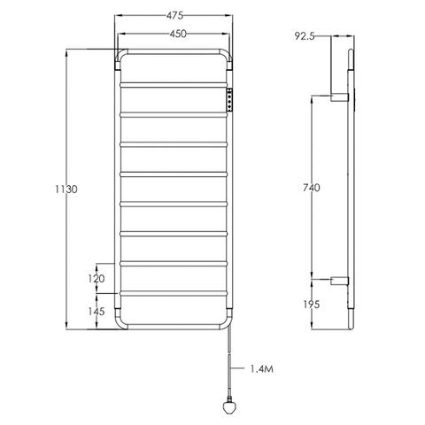 bathroom radiator stainless steel