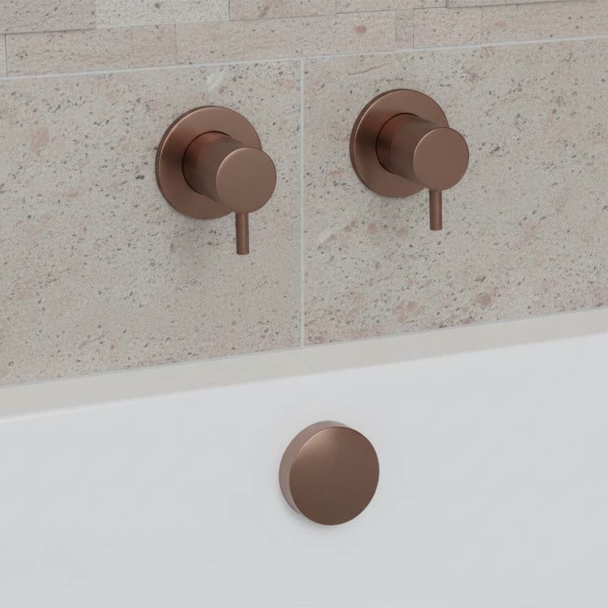 bathroom stop valves - brushed bronze