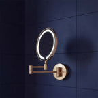 bathroom wall mounted magnifying mirror with LED light - bronze frame