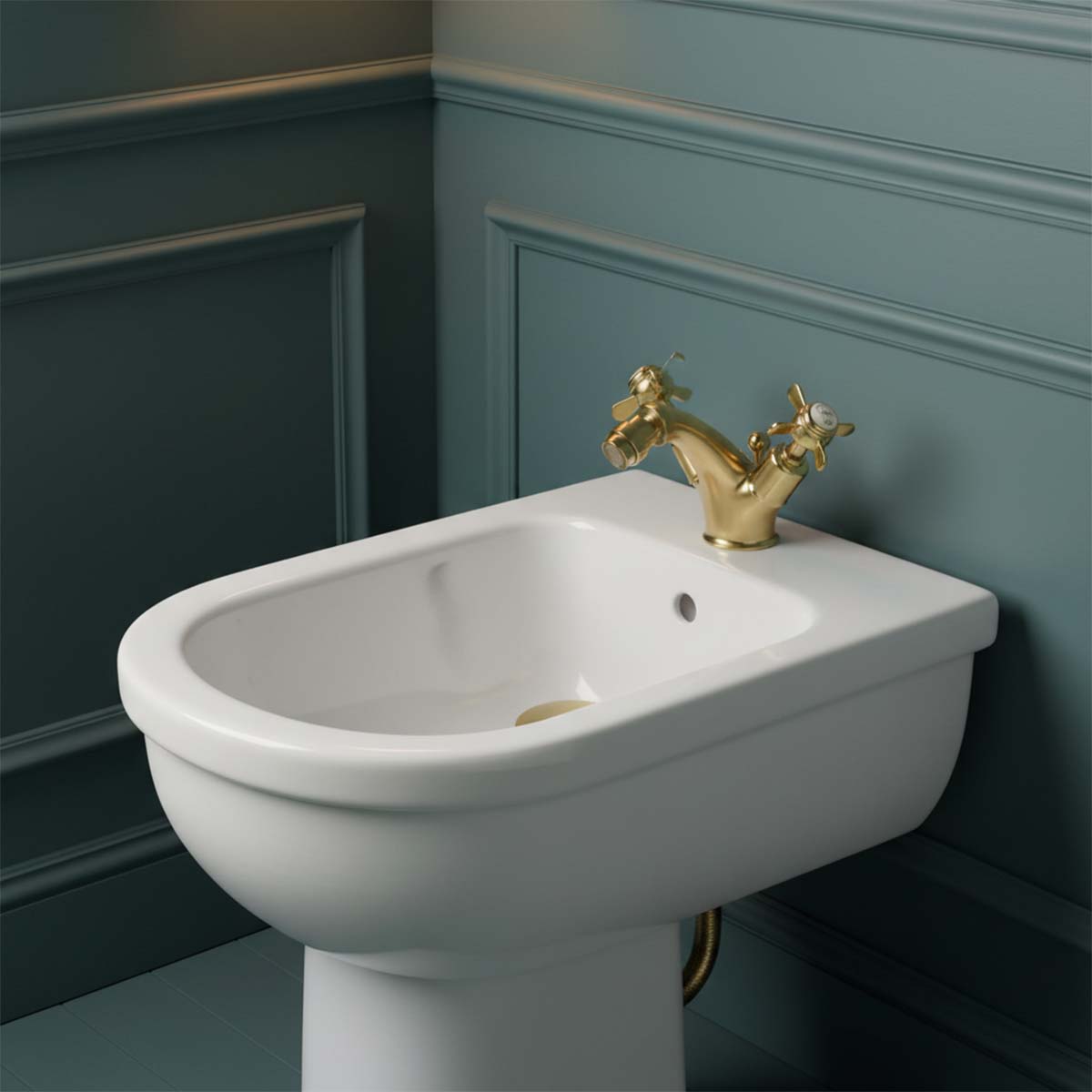 Gold Bidet Mixer Tap with Pop Up Waste Secondary image