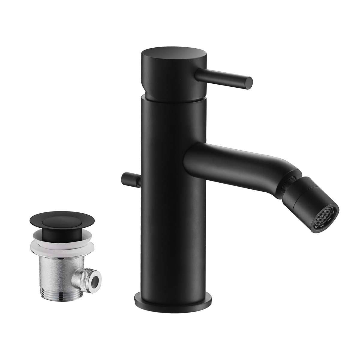 bidet tap with waste matt black
