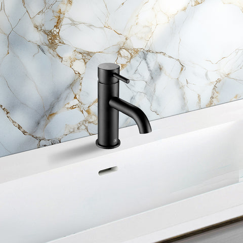 Black Single Lever Basin Mixer Tap