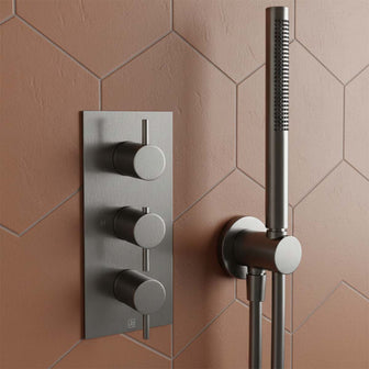 black 3 outlet concealed shower valve Main image