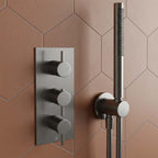 black 3 outlet concealed shower valve